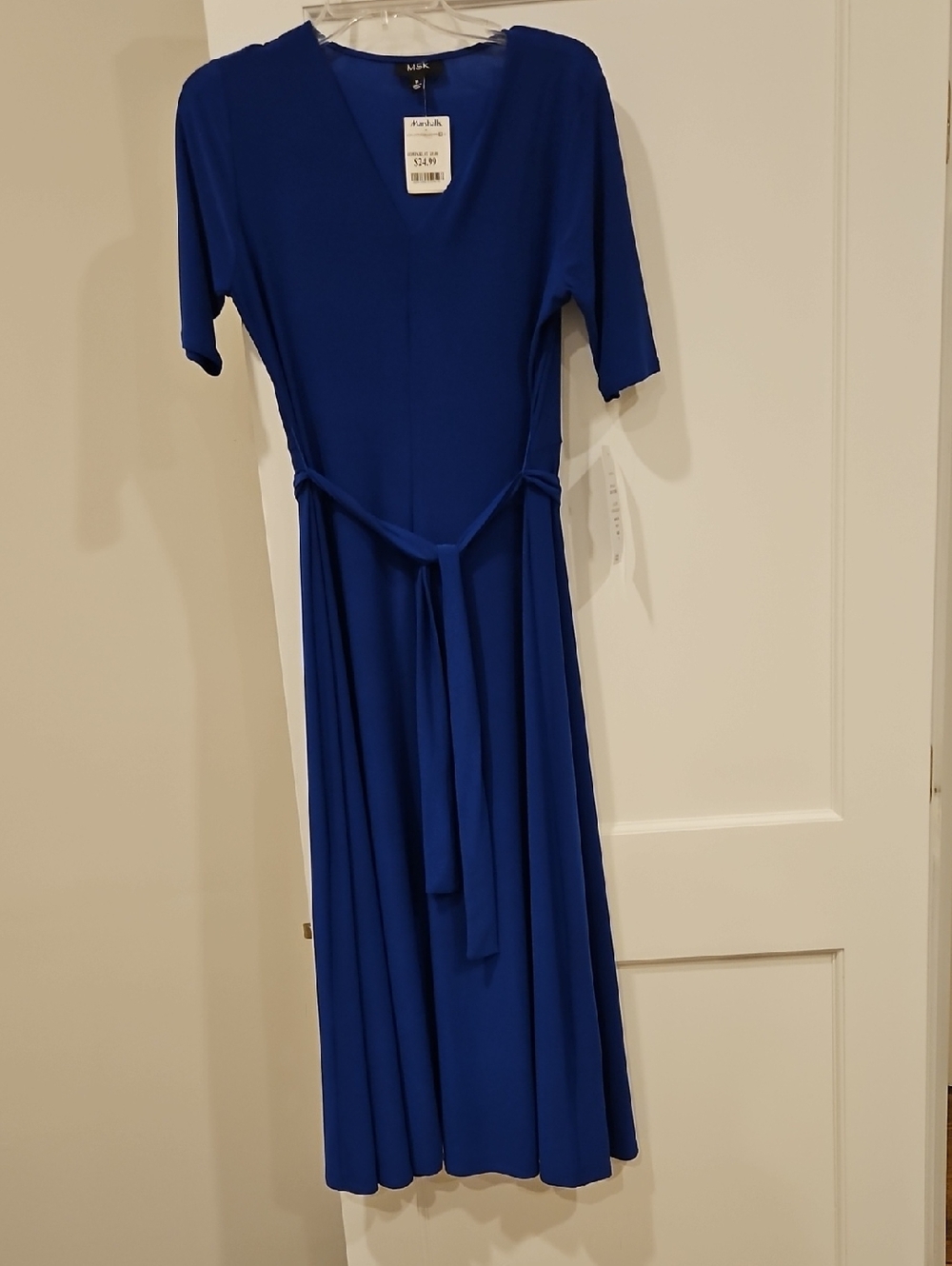 NWT - MSK Royal Blue Midi A-Line Style Dress